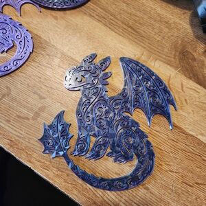 Intricate Purple Dragon Wall Art